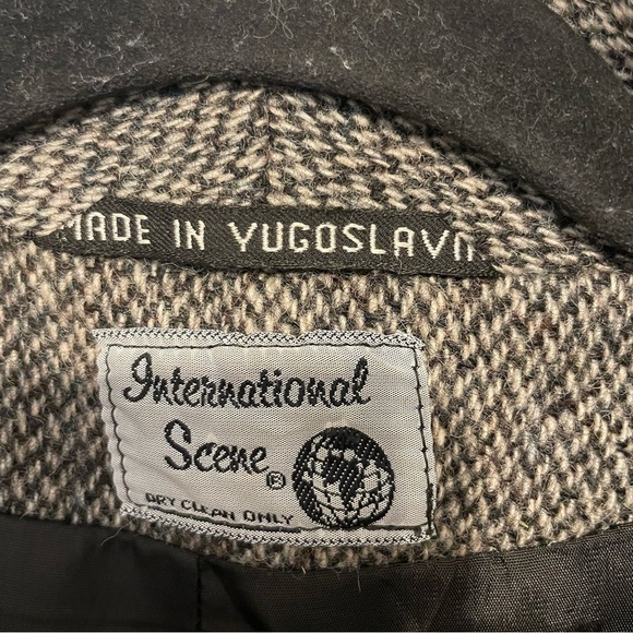 International Scene Blazer Women 7/8 Gray Tweed Vintage Pure New Wool Lines - Picture 6 of 8